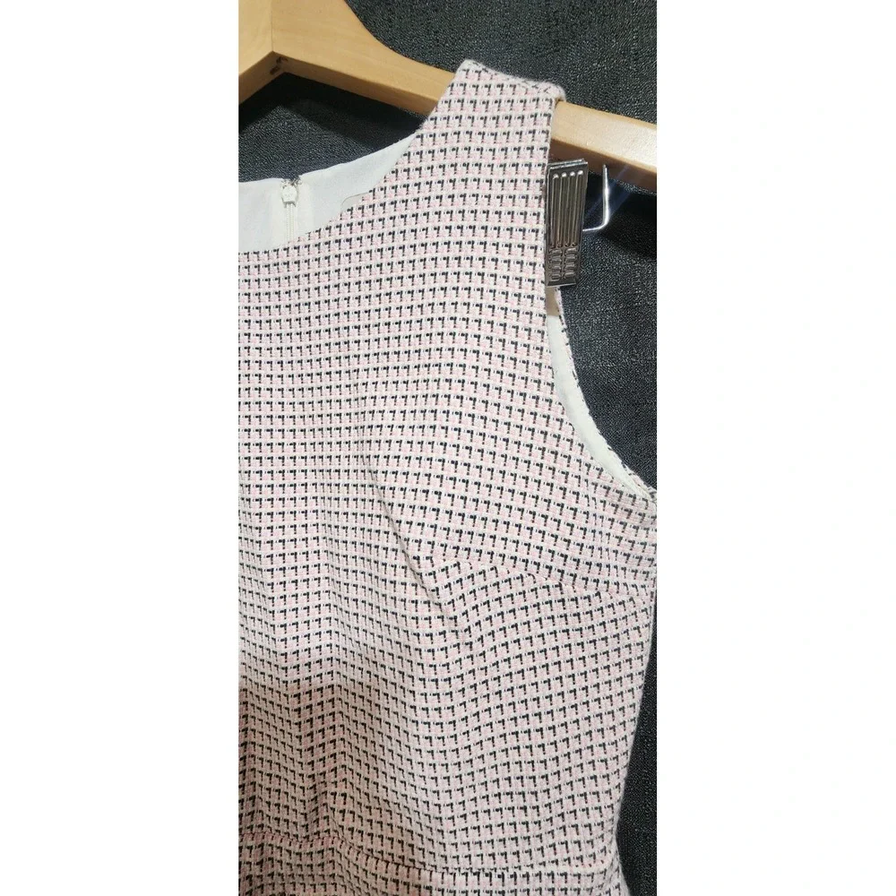 LOFT Tweed Dress Office Buisness Pink Black White‎ Sleeveless Womans Sz 2 NWOT